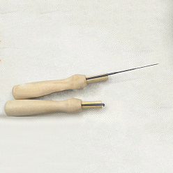 Lino Punzones de fieltro de lana, con mango de madera, lino, 70x15 mm