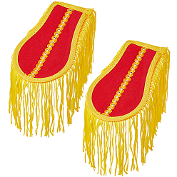 Красный 1 пара тканевых эполет с кисточками, аксессуары для костюма, красные, 200x100x8 мм, 1 пара / комплект