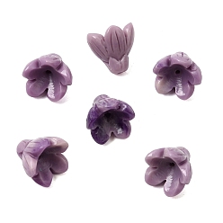 Purple Dyed Synthetic Coral Carved Beads, Flower, Purple, 13x14.5~15mm, Hole: 1.5~1.6mm