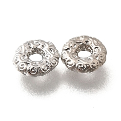 Платинированный Латунные бусины, без кадмия, без никеля и без свинца, плоско-круглые, Реальная платина, 6.5x1.5 мм, отверстие : 1.6 мм