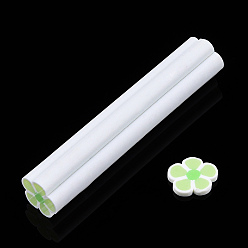 Бледно-Зеленый Светящееся украшение для ногтей из полимерной глины ручной работы, Модные уходу за ногтями, трубы без отверстий , цветок, бледно-зеленый, 47~50x8~10x8~10 мм