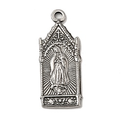 Античное Серебро 304 подвески из нержавеющей стали, арка с подвесками девственного узора, античное серебро, 29x12x2 мм, отверстие : 1.8 мм