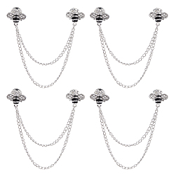 Платина 4 шт. броши из цинкового сплава со стразами и бахромой, подвесная брошь-цепочка, платина, 130 мм