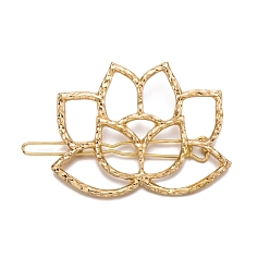 Цветок Сплав зажимами волос, аксессуары для волос для женщин и девочек, лотос, 38.6x57.1 мм