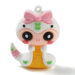 Белый Дым ПВХ подвески, змея, серый, 48.5x38x21.5 мм, отверстие : 3 мм