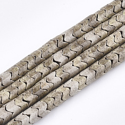 Верблюжий Природный агат бисер нитей, окрашенные, волна, верблюжие, 4.5~5x3.5~4 мм, отверстие : 1.2 мм, около 124~140 шт / нитка, 15.5 дюйм