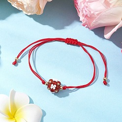 Красный Агат Браслеты из натурального карамельного браслета, со стеклянными бисеринами, цветок, внутренний диаметр: 3-1/2 дюйм (9 см)