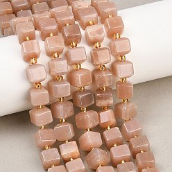 Солнечный Камень Натуральный Sunstone бисер пряди, кубические, с бисером, 8~8.5x8x7~8.5 мм, отверстие : 0.8 мм, около 39~40 шт / нитка, 15.35~15.83'' (39~40.2 см)