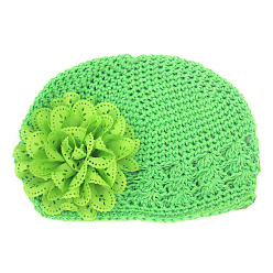 Зеленый газон Ручная работа вязания крючком детская шапочка, цветок, зеленый газон, 180 мм