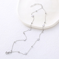 Нержавеющая Сталь Цвет Двухслойные браслеты из нержавеющей стали, браслеты для женщин, Звезда и круглый, цвет нержавеющей стали