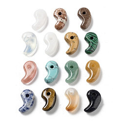 Смешанные камни Природные и синтетические смешанные подвески драгоценных камней, Магатама, 22x12.5~14x6.5~8 мм, отверстие : 3 мм