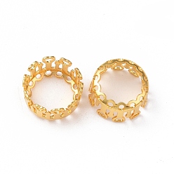 Golden Brass Sew on Prong Settings, Filigree Open Back Claw Settings for Pointed Back Rhinestone, Flat Round, Golden, Tray: 10mm, 11.5x6mm, Hole: 0.8mm