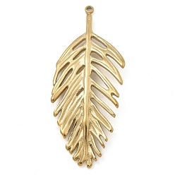 Лист 304 из нержавеющей стали большие кулоны, реальный 14 k позолоченный, лист, 52.5x21x2 мм, отверстие : 1.6 мм