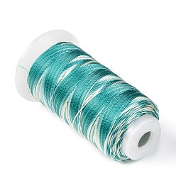 Light Green Segment Dyed Round Polyester Sewing Thread, for Hand & Machine Sewing, Tassel Embroidery, Light Green, 3-Ply 0.2mm, about 1000m/roll