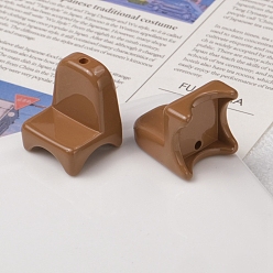 Sienna Spray Painted Opaque Acrylic Beads, Chair, Sienna, 24x20x20mm, Hole: 2.5mm