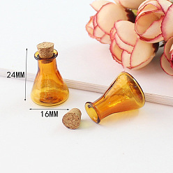 Bottle Miniature Glass Bottles, with Cork Stoppers, Empty Wishing Bottles, for Dollhouse Accessories, Jewelry Making, Bottle Pattern, 24x16mm
