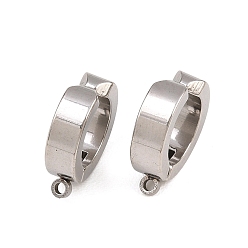 Нержавеющая Сталь Цвет 304 стали обруча серьги выводы из нержавеющей, с петлей, цвет нержавеющей стали, 15.5x13x4 мм, отверстие : 1.4 мм