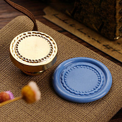 Круглые Позолоченная сургучная печать, латунная головка штампа, для сургучной печати, круглые, 25x14.5 мм, отверстие : 7 мм