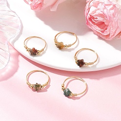 Звезда Натуральные индийские агатовые кольца, с латунной бисера, звезда, внутренний диаметр: 18 мм