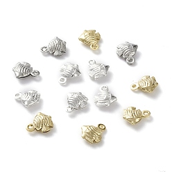 (52) Непрозрачная лаванда Латунь прелести, рыба, разноцветные, 9.5x8x3 мм, отверстие : 1 мм