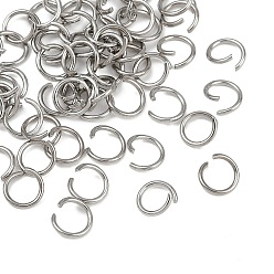 Нержавеющая Сталь Цвет 304 из нержавеющей стали открыты кольца прыжок, кольцо, цвет нержавеющей стали, 7x1 мм, внутренний диаметр: 5 мм