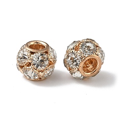 Light Gold Латунные кристалл горный хрусталь бисер, RONDELLE большие шарики отверстия, золотой свет, 14x11.5 мм, отверстие : 5 мм