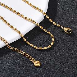 Золотой 304 ожерелья из нержавеющей стали с рисовыми цепочками, золотые, 2 мм, 15.98 дюйм (40.6 см)