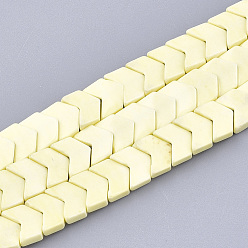 Шампанско-Желтый Природный агат бисер нитей, окрашенные, V shape / chevron, шампанское желтый, 7.5~8x8x2.5 мм, отверстие : 1 мм, около 74~76 шт / нитка, 15.3 дюйм