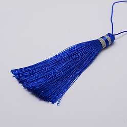 Синий Нейлон кисточки большие украшения кулон, синие, 95x10.5 мм