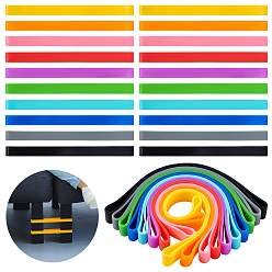 (52) Непрозрачная лаванда 20pc 10 цвета силиконовые ленты для полотенец для пляжных стульев, разноцветные, 135x9.5x4.5 мм, 2 шт / цвет