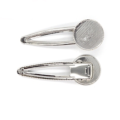 Платина Железная аллигатора заколки фурнитура, для эмали, плоско-круглые, платина, 73x26 мм