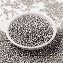 (RR2268) Fancy Lined Moonstone Миюки круглые бусины рокайль, японский бисер, (rr 2268) лунный камень с причудливой подкладкой, 8/0, 3 мм, отверстие : 1 мм, Около 2111~2277 шт / 50 г