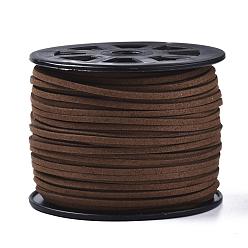 Saddle Brown Faux Suede Cords, Faux Suede Lace, Saddle Brown, 1/8 inch(3mm)x1.5mm, about 100yards/roll(91.44m/roll), 300 feet/roll