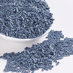 (QTL2001) Matte Gunmetal MIYUKI Quarter TILA Beads, Japanese Seed Beads, 2-Hole, (QTL2001) Matte Gunmetal, 5x1.2x1.9mm, Hole: 0.8mm, about 24000pcs/500g
