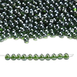 (DP395) Transparent Olive Green Luster Миюки 3.4мм капельные бусины, японский бисер, прозрачные цвета lustered, (dp395) прозрачный оливково-зеленый глянец, 3.4x3 мм, отверстие : 0.65 мм, Около 180 шт / 10 г