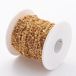 Golden Ion Plating(IP) 304 Stainless Steel Cable Chains, Satellite Chains, Soldered, with Spool, with Rondelle Beads, Golden, 2mm, about 65.61 Feet(20m)/roll