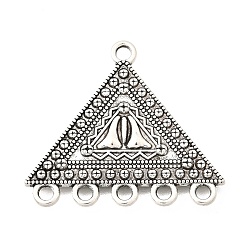 Треугольник Сплав люстра компонента ссылки тибетском стиле, античное серебро, треугольные, 32x43x5 мм, отверстие : 2.2 мм