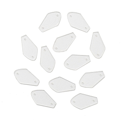 Polygon Sew On Transparent Rhinestones, Clear Acrylic Pieces, with Holes for Costume Evening Dresses Clothing Wedding Dress Decoration, Polygon, 24.5x14.5x1mm, Hole: 1mm
