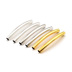 (52) Непрозрачная лаванда Бисера латунной трубки, изогнутая трубка, разноцветные, 45x4 мм, отверстие : 3.5 мм