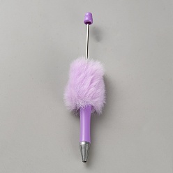 Лиловый Пластиковая шариковая ручка, плюшевый помпон шариковые ручки для бисероплетения, для индивидуальной ручки с ювелирными бусинами, сирень, 144x35 мм