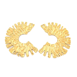 Настоящее золото 18K Ионное покрытие (ip) 304 подвески из нержавеющей стали, c-образный шарм, реальный 18 k позолоченный, 48x36x1.5 мм, отверстие : 1.8 мм