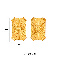 Rectangle 304 из нержавеющей стали серьги, золотые, прямоугольные, 19x12 мм