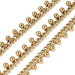 Настоящее золото 18K 304 из нержавеющей стали обуздать цепи, ионное покрытие (ip), пайки, с катушкой, с круглых бусин, реальный 18 k позолоченный, 4.5x3x1 мм, около 32.81 футов (10 м) / рулон