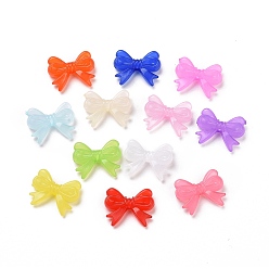 Mixed Color Imitation Jelly Style Acrylic Beads, Bowknot, Mixed Color, 14x18x4.5mm, Hole: 2mm, about 917pcs/500g