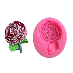 Random Single Color or Random Mixed Color Rose Food Grade Silicone Molds, Fondant Molds, Baking Molds, Chocolate, Candy, Biscuits, UV Resin & Epoxy Resin Jewelry Making, Random Single Color or Random Mixed Color, 72x64x17mm, Inner Diameter: 65x49mm