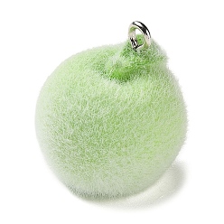 Яблоко Подвески из непрозрачной смолы с фруктовой тематикой, с железной платиной петлей, яблоко, 22x19.5x19 мм, отверстие : 2 мм