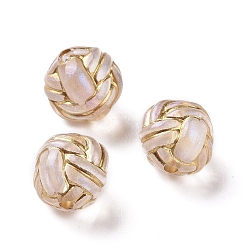 Clear Plating Transparent Acrylic Beads, Golden Metal Enlaced, Cuju, Clear, 11x10mm, Hole: 1.8mm, 770pcs/500g
