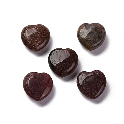 (RRHB277) Кристалл на подкладке из медово-бежевого цвета Природного индийского агата бисера, половине просверлил, сердце, 12x12x3.5~4.5 мм, отверстие : 1 мм