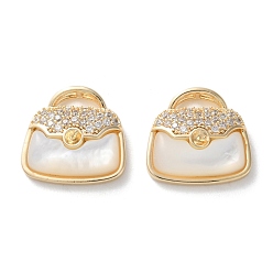 Настоящее золото 18K Латунный микро-паве кубический цирконий, за половину пробурено бисера, без кадмия, без никеля и без свинца, с оболочкой, пакет, реальный 18 k позолоченный, 14.5x15x5.5 мм, отверстие : 6x2 мм, штифты : 0.6 мм