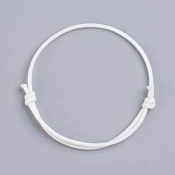 White Korean Waxed Polyester Cord Bracelet Making, White, Adjustable Diameter: 40~70mm